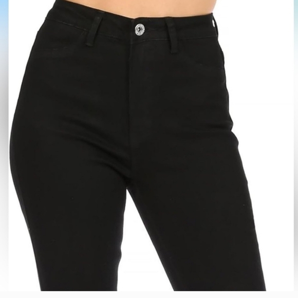 NWT American Bazi Black High Rise Flare Jeans ~Large - Picture 3 of 8